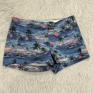 J crew beach tropical stretch shorts size 2